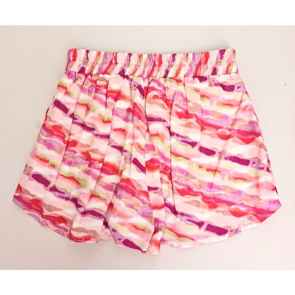 NEW Meet Me In Santorini Pull On Shorts Elastic Waist Bright Swirl Print Sz M - Picture 5 of 5